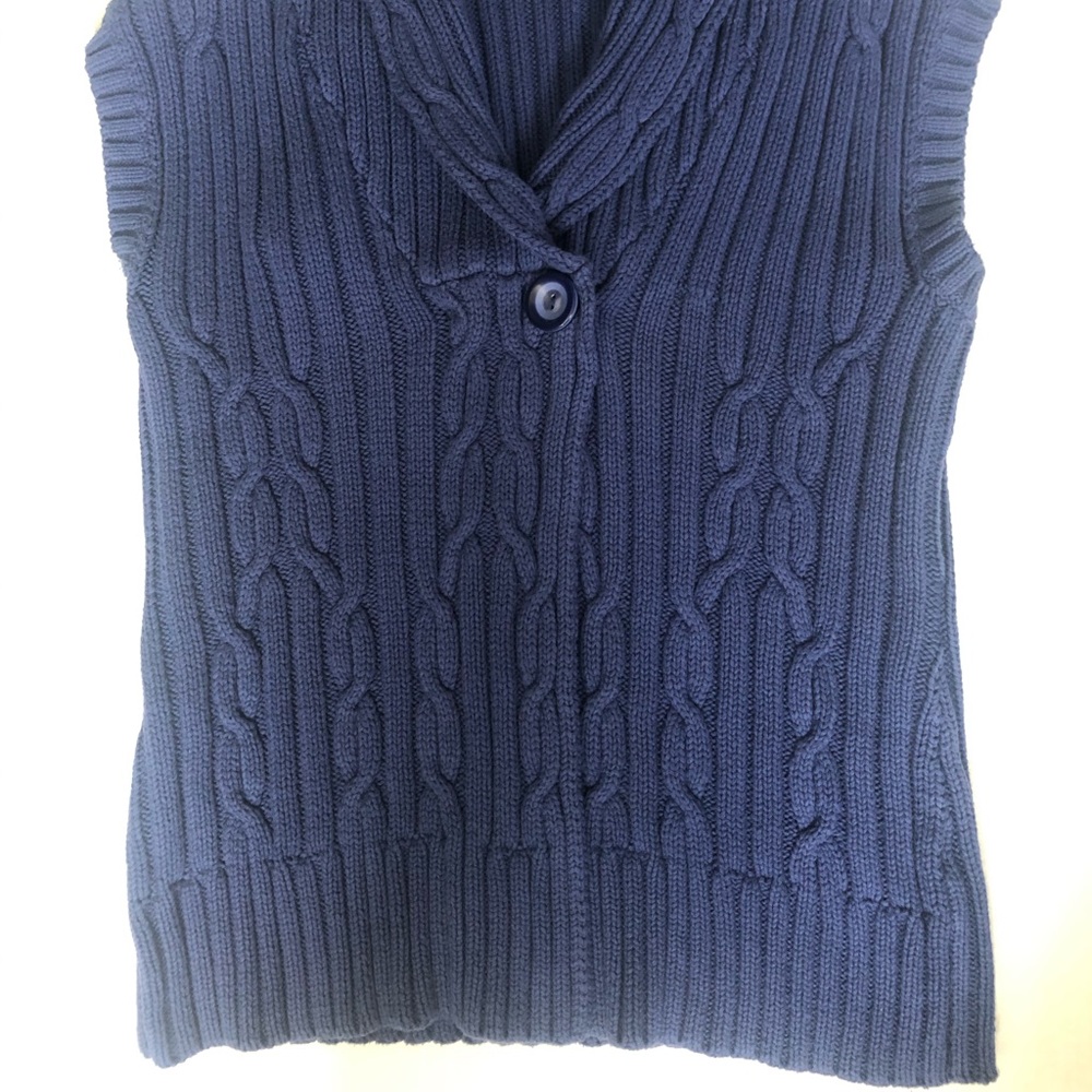 Cable knit vest, Sz L - Picture 5 of 7